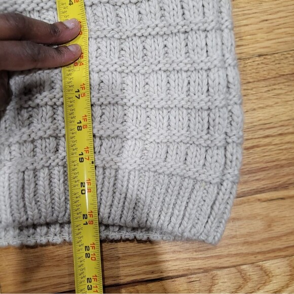 H&M Mock Neck Wool Blend Sweater Light Gray Size S Oversized Cropped - Picture 8 of 10